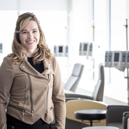 Danielle McCully takes part in research into inherited bleeding disorders with Dr. Paula James. She also does outreach and education.